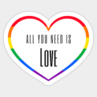 Rainbow heart. All you need is love Sticker